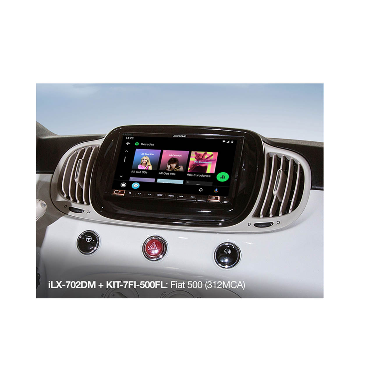 Alpine iLX-702DM radio pasklaar Fiat 500 / Abarth