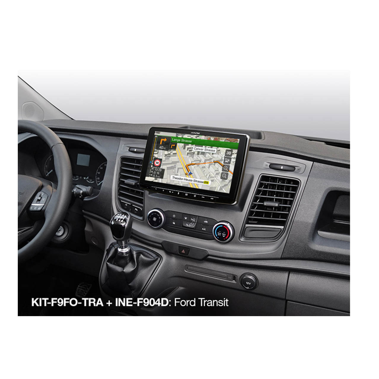 Alpine INE-F904D radio pasklaar Ford Transit