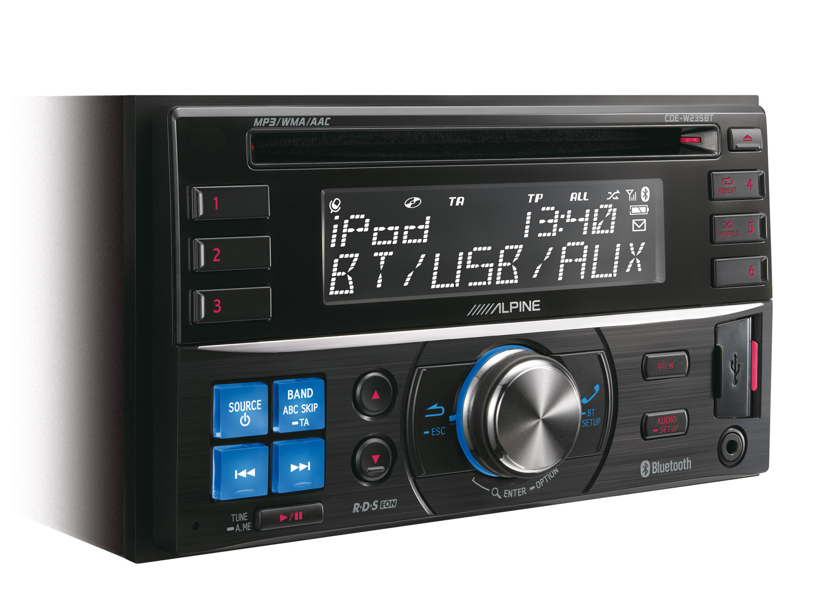 Alpine CDE-W235BT - 2-DIN CD Ontvanger met geavanceerde Bluetooth